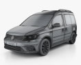 Volkswagen Caddy Highline 2018 3D-Modell wire render