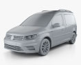 Volkswagen Caddy Highline 2018 3D-Modell clay render