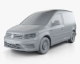 Volkswagen Caddy Fourgon 2015 Modèle 3d clay render