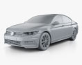 Volkswagen Passat R-line (B8) セダン 2015 3Dモデル clay render
