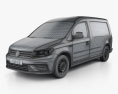 Volkswagen Caddy Maxi Panel Van 2018 3d model wire render