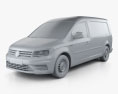 Volkswagen Caddy Maxi Fourgon 2015 Modèle 3d clay render