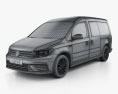 Volkswagen Caddy Maxi Trendline 2018 3d model wire render