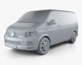 Volkswagen Transporter (T6) パネルバン 2016 3Dモデル clay render
