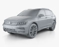 Volkswagen Tiguan 2017 3d model clay render