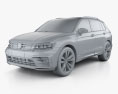 Volkswagen Tiguan R-line 2017 3d model clay render
