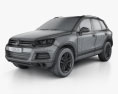 Volkswagen Touareg with HQ interior 2014 3d model wire render