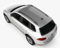Volkswagen Touareg con interni 2010 Modello 3D vista dall'alto