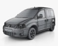 Volkswagen Caddy 2010 3d model wire render