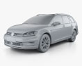 Volkswagen Golf Alltrack 2018 3d model clay render