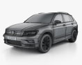 Volkswagen Tiguan Highline 2017 3D-Modell wire render