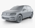Volkswagen Tiguan Highline 2017 3d model clay render