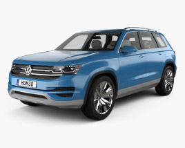 Volkswagen CrossBlue з детальним інтер'єром 2014 3D модель