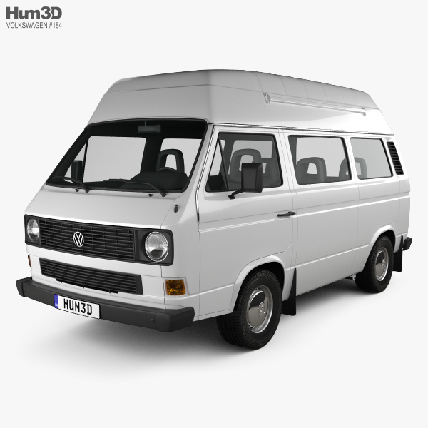 Volkswagen Transporter (T3) Passenger Van High Roof 1980 3D-Modell