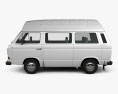 Volkswagen Transporter (T3) Passenger Van High Roof 1980 3d model side view