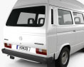 Volkswagen Transporter (T3) Passenger Van High Roof 1980 3d model