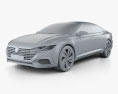 Volkswagen Sport Coupe GTE 2018 3D-Modell clay render