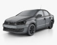 Volkswagen Polo Highline Berlina 2015 Modello 3D wire render