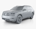 Volkswagen Atlas SEL 2021 3d model clay render