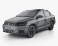 Volkswagen Voyage 2014 3d model wire render