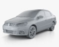 Volkswagen Voyage 2014 3d model clay render