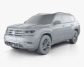 Volkswagen Teramont 2020 3d model clay render