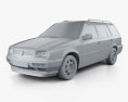 Volkswagen Golf Variant 1996 3D модель clay render