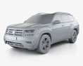 Volkswagen Atlas R-Line 2021 3d model clay render