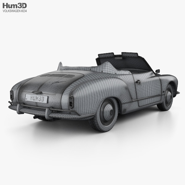 Volkswagen Karmann 3D Model o93581 4 Volkswagen Karmann Ghia convertible 1958 3d model