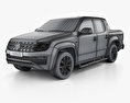 Volkswagen Amarok Crew Cab Aventura インテリアと 2021 3Dモデル wire render