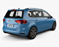 Volkswagen Touran with HQ interior 2018 3d model back view