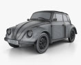 Volkswagen Beetle convertible 1975 3d model wire render