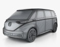 Volkswagen ID Buzz concept with HQ interior 2017 3d model wire render