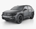 Volkswagen Tiguan Off-road with HQ interior 2017 3d model wire render