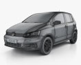 Volkswagen Fox Highline 2020 3d model wire render
