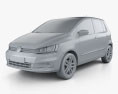Volkswagen Fox Highline 2020 3d model clay render