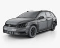 Volkswagen Golf variant Comfortline 2019 3d model wire render