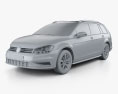 Volkswagen Golf variant Comfortline 2019 3d model clay render