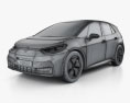 Volkswagen ID.3 2022 3d model wire render