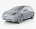 Volkswagen ID.3 2022 3d model clay render