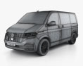 Volkswagen Transporter Multivan Bulli 2022 3D-Modell wire render