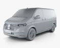 Volkswagen Transporter Multivan Bulli 2022 3D-Modell clay render