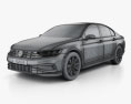 Volkswagen Passat sedan 2022 3d model wire render