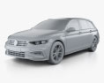 Volkswagen Passat variant R-line 2022 3D модель clay render