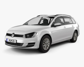 Volkswagen Golf variant Trendline 2019 Modèle 3D