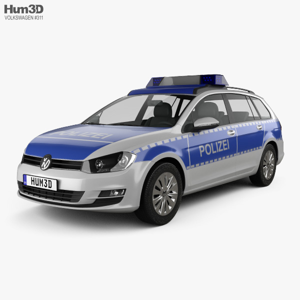 Volkswagen Golf variant Police Germany 2019 3D model