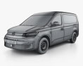 Volkswagen Caddy Maxi Panel Van 2022 3d model wire render