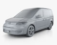 Volkswagen Caddy Panel Van 2022 3d model clay render