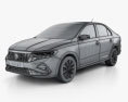 Volkswagen Polo CIS-spec sedan 2022 3d model wire render