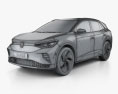 Volkswagen ID.4 2022 3D 모델  wire render